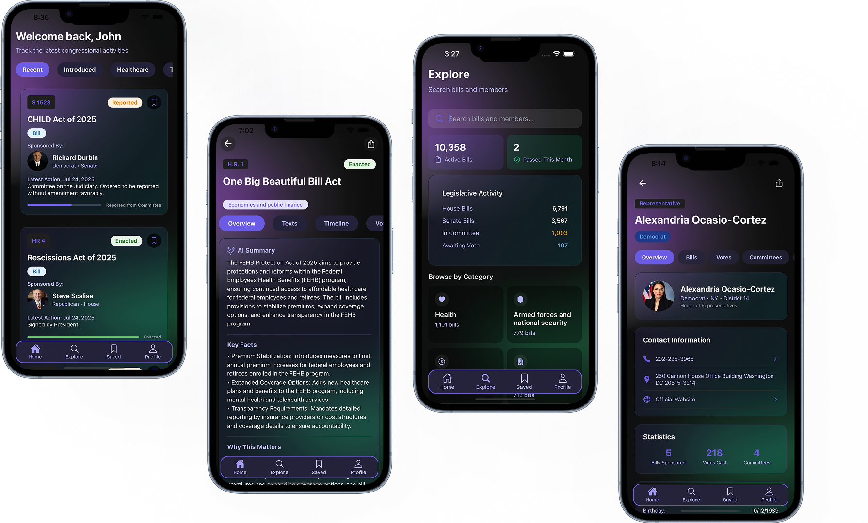 Chamber App Interface - Multiple Screens